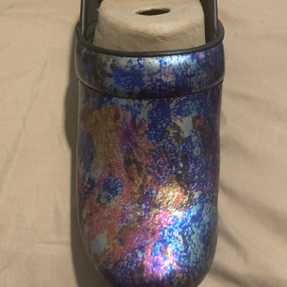 Dansko Iridescent Multicolor Clog - Blue Purple Pink Accents